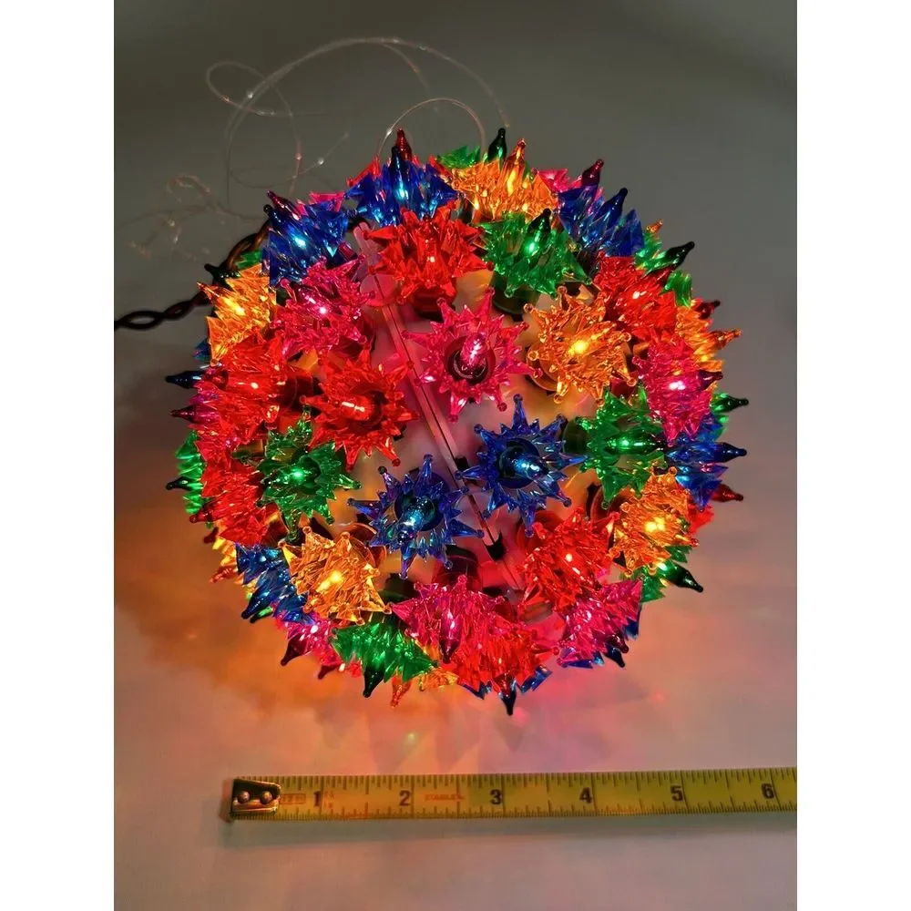 Hanging Christmas Light Sphere Multi-colored 100 Lights Indoor + Outdoor Works